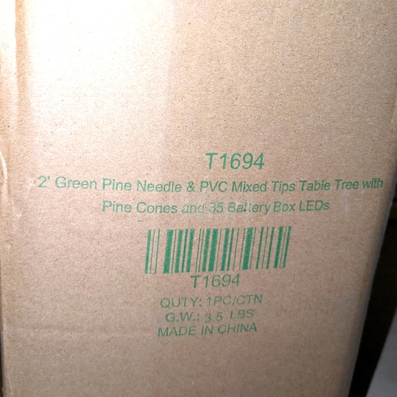 2ft. Pre-Lit Frosted Pine Artificial Christmas Tree with Pinecones - Picture 5 of 9